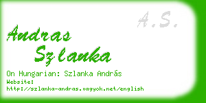 andras szlanka business card